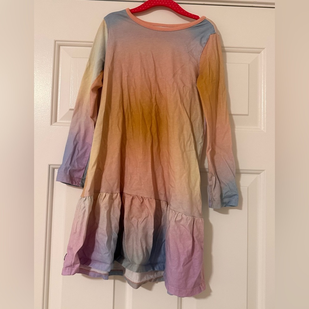 Girls size 8 Tea long sleeve rainbow dress